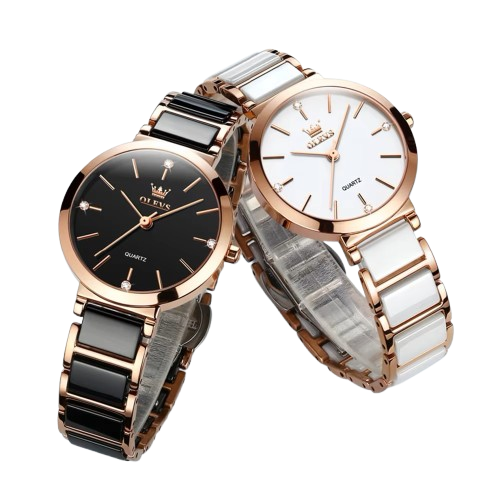 OLEVS Fashion Elegant Watch for Women Japanese Movement Ceramics Strap Luxury Ladies Bracelet Quartz Watches Gifts Reloj Mujer