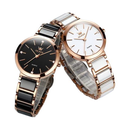 OLEVS Fashion Elegant Watch for Women Japanese Movement Ceramics Strap Luxury Ladies Bracelet Quartz Watches Gifts Reloj Mujer