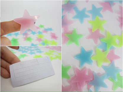 PVC Stars Glow Stickers Luminous In Dark Night Fluorescent Wall Art Decals For Kids Room Ceiling Home Festival Party Decoration - Dealshavens