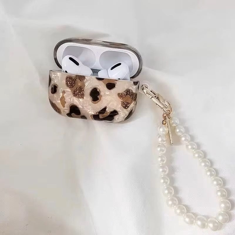 Pearl Earphone Cases For Airpods Pro 2 Leopard Pendant Headphone Protective Cover For Apple Airpod 3 Pro 2 1 3rd Generation Case dealshavens