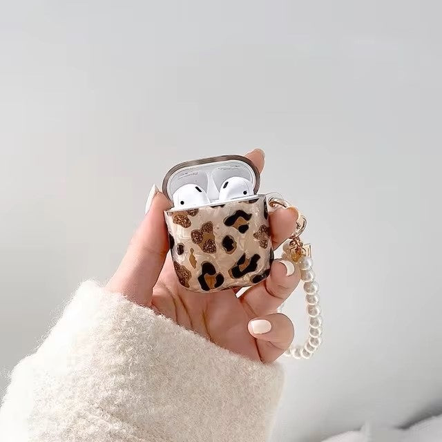 Pearl Earphone Cases For Airpods Pro 2 Leopard Pendant Headphone Protective Cover For Apple Airpod 3 Pro 2 1 3rd Generation Case dealshavens