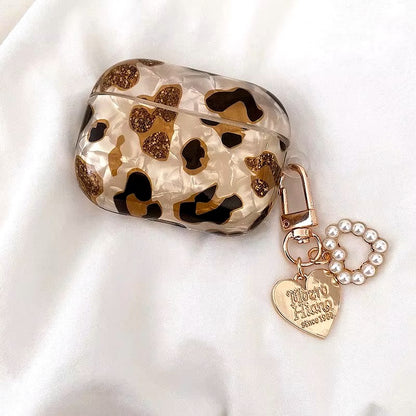 Pearl Earphone Cases For Airpods Pro 2 Leopard Pendant Headphone Protective Cover For Apple Airpod 3 Pro 2 1 3rd Generation Case dealshavens