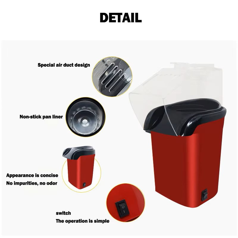 Popcorn Makers Mini Popcorn Machine Electric Household Appliance Machine Fully Automatic Popcorn Machine For Home Kitchen - Dealshavens