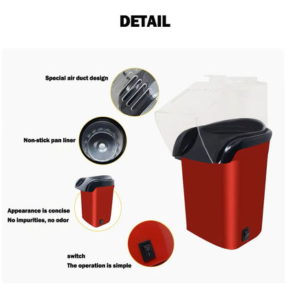 Popcorn Makers Mini Popcorn Machine Electric Household Appliance Machine Fully Automatic Popcorn Machine For Home Kitchen - Dealshavens