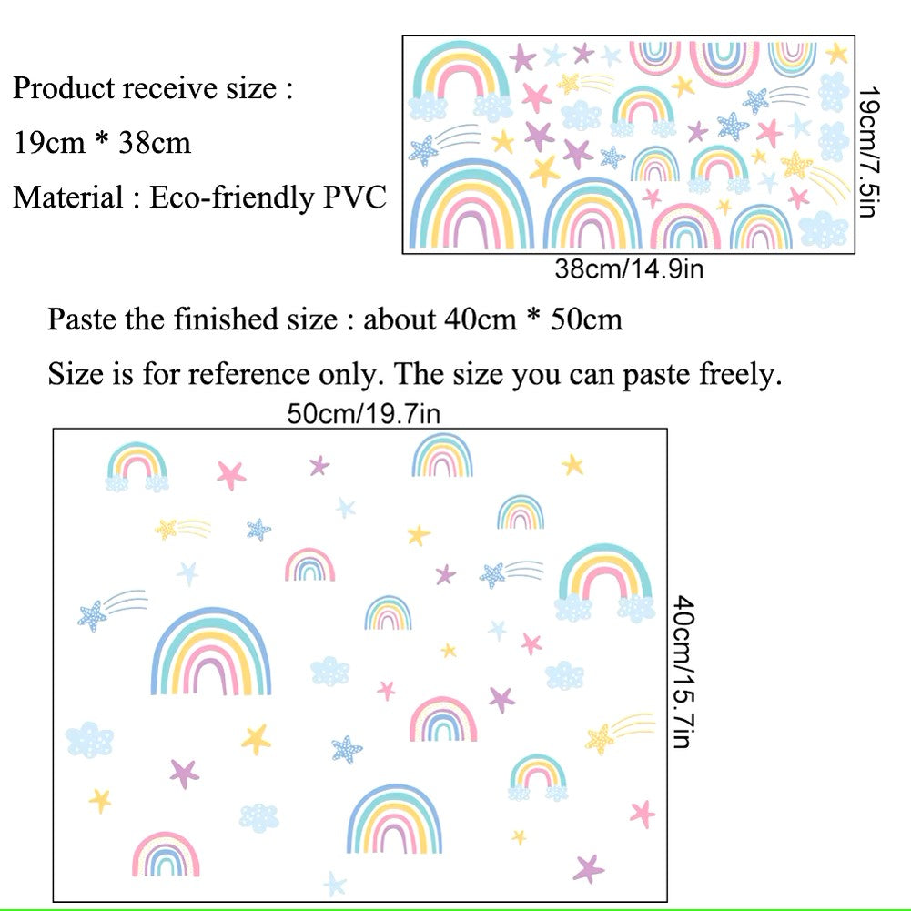 Rainbow Clouds Stars Luminous Wall Sticker Baby Kids Room Decoration Decals Bedroom Background Decor Glow In The Dark Wallpaper Dealshavens