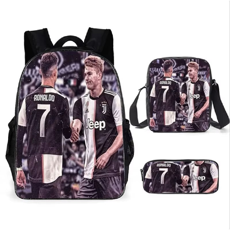 Ronaldo Football Superstar CR7 Game Anime Children Backpack Kids pencil bags stationery box laptop mochila children Gifts S06