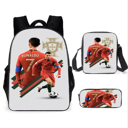 Ronaldo Football Superstar CR7 Game Anime Children Backpack Kids pencil bags stationery box laptop mochila children Gifts S06