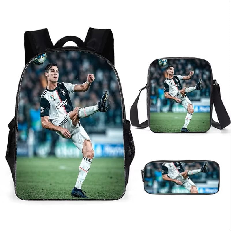 Ronaldo Football Superstar CR7 Game Anime Children Backpack Kids pencil bags stationery box laptop mochila children Gifts S06