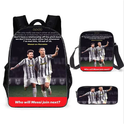 Ronaldo Football Superstar CR7 Game Anime Children Backpack Kids pencil bags stationery box laptop mochila children Gifts S06