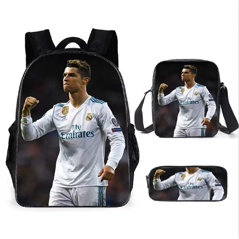 Ronaldo Football Superstar CR7 Game Anime Children Backpack Kids pencil bags stationery box laptop mochila children Gifts S06