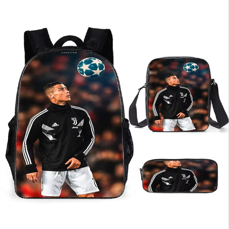 Ronaldo Football Superstar CR7 Game Anime Children Backpack Kids pencil bags stationery box laptop mochila children Gifts S06