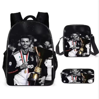 Ronaldo Football Superstar CR7 Game Anime Children Backpack Kids pencil bags stationery box laptop mochila children Gifts S06