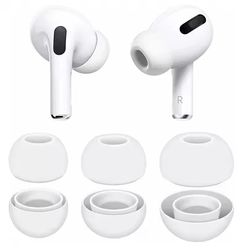 4 أزواج من أطراف الأذن البديلة المصنوعة من السيليكون متوافقة مع سماعات Apple Air Pods Pro 1 2 لتقليل الضوضاء داخل الأذن وملحقاتها XS/S/M/L