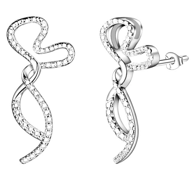 Original 925 Sterling Silver Earrings Hearts For Women Exquisite Student Girlfriend Jewelry Accessories Wedding Fashion Gift dealshavens