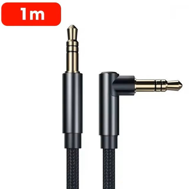 3.5mm Jack Audio Cable 90 Degree Elbow Male to Male Speaker Aux Wire For Samsung Xiaomi MP3/4 Video Car Headphone Adapter Cord - Dealshavens