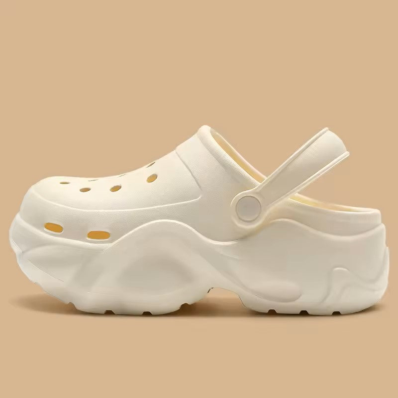Thick Bottom Sandals For Women Black White Slippers Outdoor Fashion Pearl Luxurious Diamond DIY Garden Sandals Clogs Water Shoes
