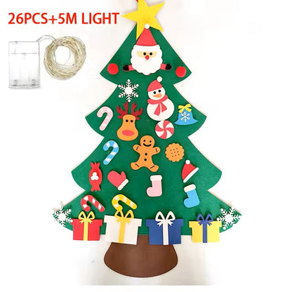 DIY Felt Christmas Tree Christmas Decoration for Home Navidad 2022 New Year Christmas Ornaments Santa Claus Xmas Kids Gifts