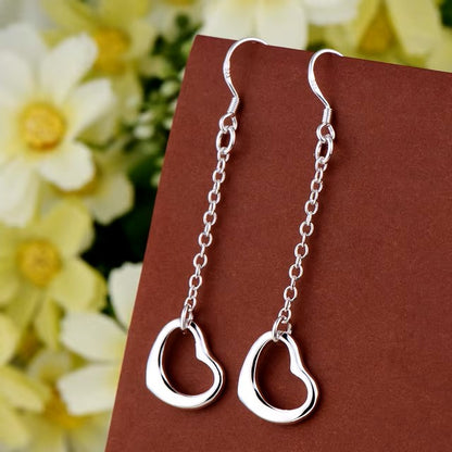 Original 925 Sterling Silver Earrings Hearts For Women Exquisite Student Girlfriend Jewelry Accessories Wedding Fashion Gift dealshavens
