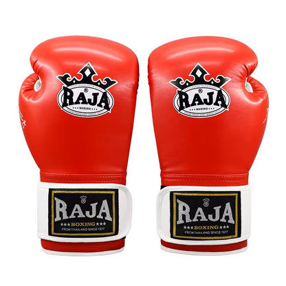 Raja Boxing Gloves Muay Thai Handmade Standard Microfiber Semi Leather