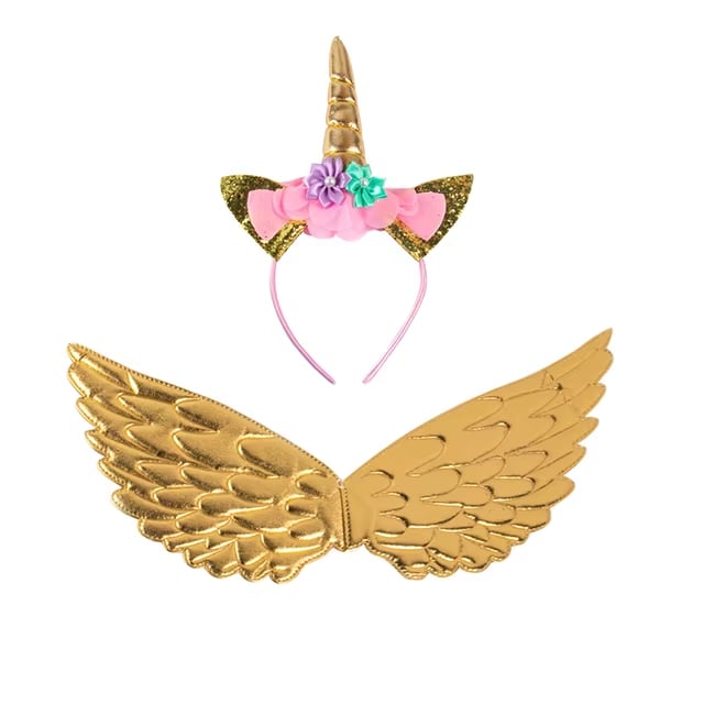 Girls Unicorn Headband Rainbow Wings Cat Ear Cute Hairband Unicorn Birthday Party Decoration Kid Dress Up Toy Cosplay Photo Prop Dealshavens