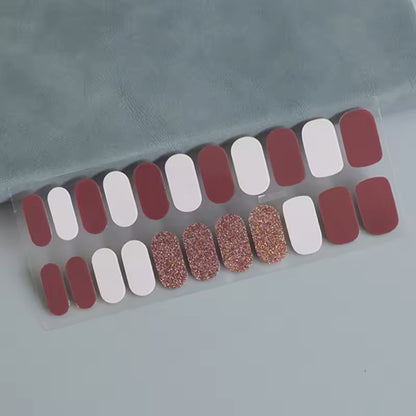 22finger Flash Sequin Nail Polish Gel Film ins Wind Waterproof Lasting Nail Sticker