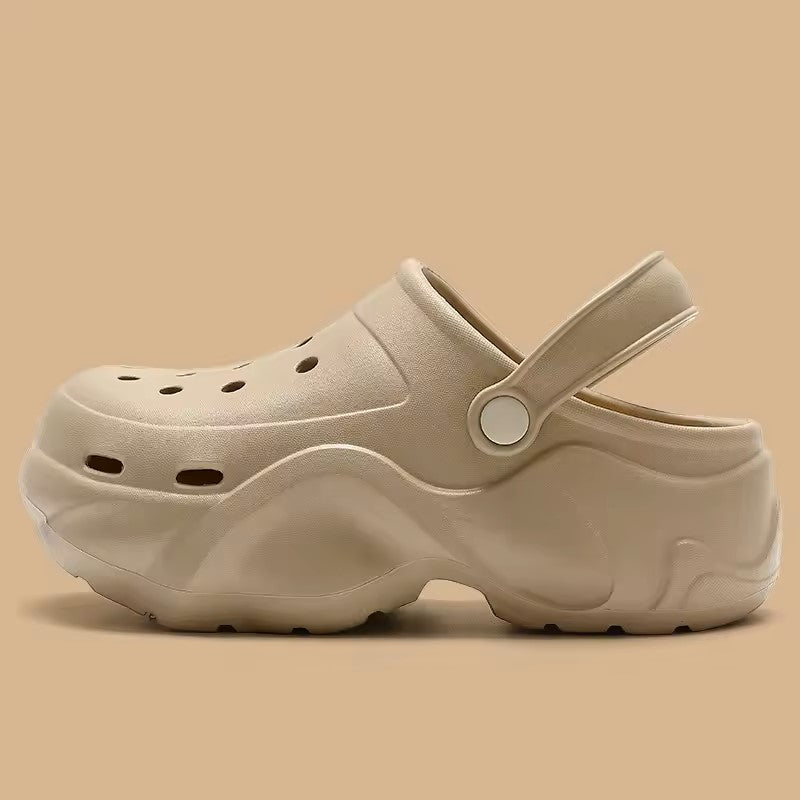 Thick Bottom Sandals For Women Black White Slippers Outdoor Fashion Pearl Luxurious Diamond DIY Garden Sandals Clogs Water Shoes