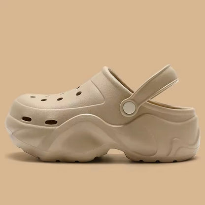 Thick Bottom Sandals For Women Black White Slippers Outdoor Fashion Pearl Luxurious Diamond DIY Garden Sandals Clogs Water Shoes