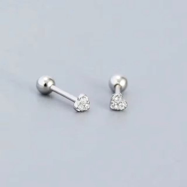 Korean 925 Silver Needle Tragus Piercing Helix Studs Earrings for Women 2Pcs Butterfly Heart Trendy Ear Piercing Body Jewelry dealshavens