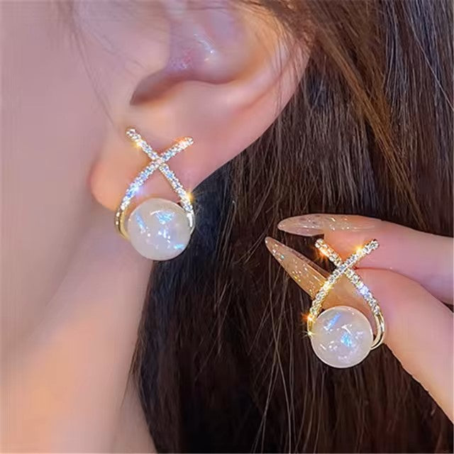 WUKALO 2024 New Elegant Gold Color Heart Pearl Stud Earrings Korean Fashion Jewelry For Woman Girls Accessories Wholesale dealshavens