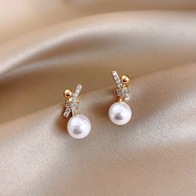 New Fashion Contracted Heart Pearl Fine Earrings Joker Sweet Elegant Temperament Women Drop Earrings Dealshavens