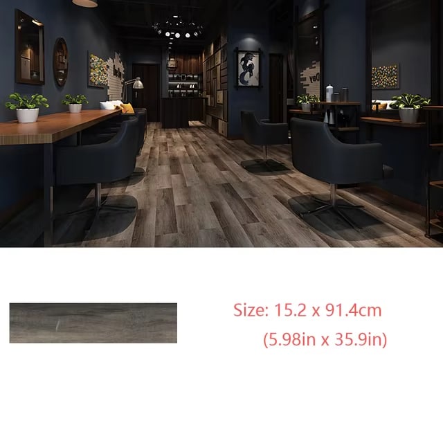 Self-Adhesive Wood Grain Floor Wallpaper Waterproof Wall Sticker Bedroom Living Room Toilet Kitchen Home Decor Floor Sticker Dealshavens