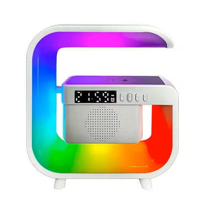 Multifunction Wireless Charger Stand Bluetooth 5.0 Speaker FM TF RGB Night Light Fast Charging Station for iPhone Samsung Xiaomi - Dealshavens