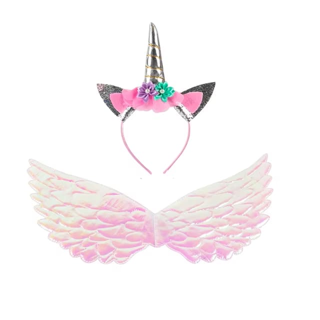 Girls Unicorn Headband Rainbow Wings Cat Ear Cute Hairband Unicorn Birthday Party Decoration Kid Dress Up Toy Cosplay Photo Prop Dealshavens