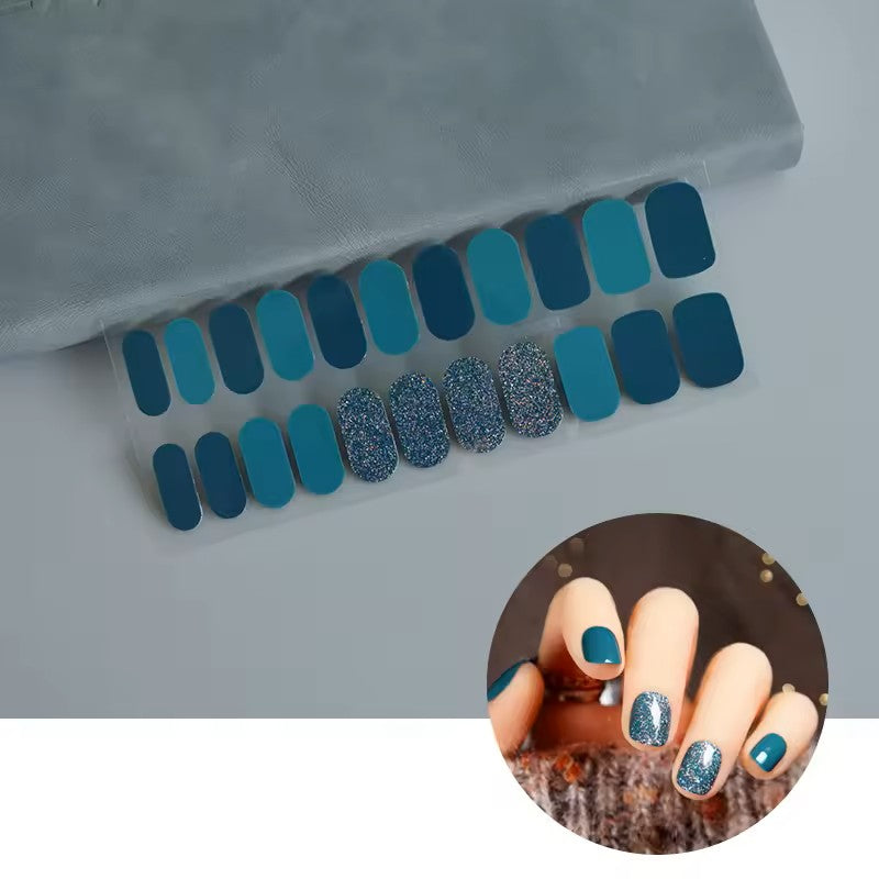 22finger Flash Sequin Nail Polish Gel Film ins Wind Waterproof Lasting Nail Sticker