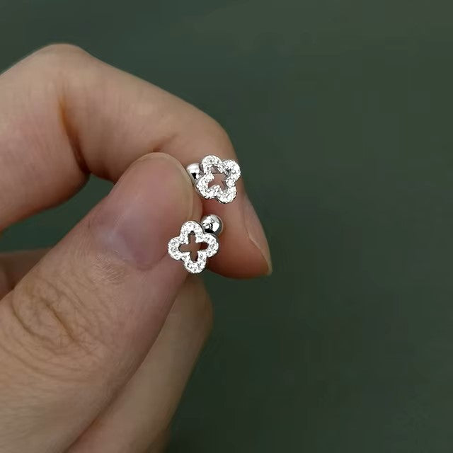 Korean 925 Silver Needle Tragus Piercing Helix Studs Earrings for Women 2Pcs Butterfly Heart Trendy Ear Piercing Body Jewelry dealshavens