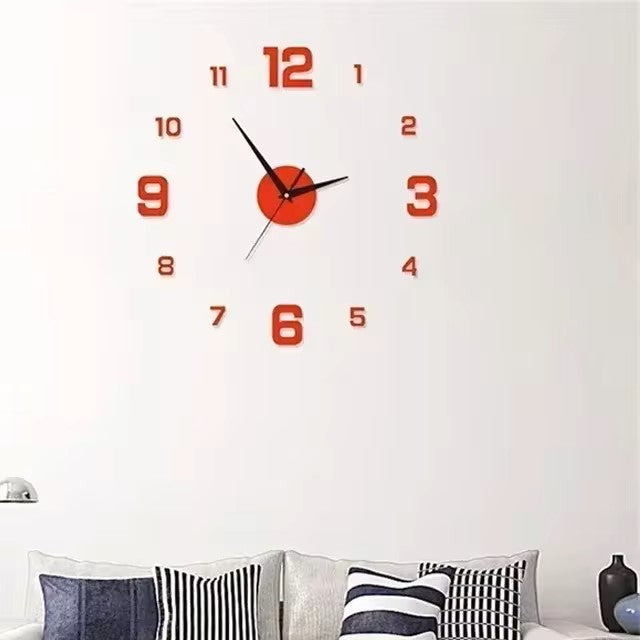 DIY Wall Clock for Home Office 40cm Frameless Modern 3D Wall Clock Mirror Stickers Hotel Room Design School Decoration Decor Dealshavens