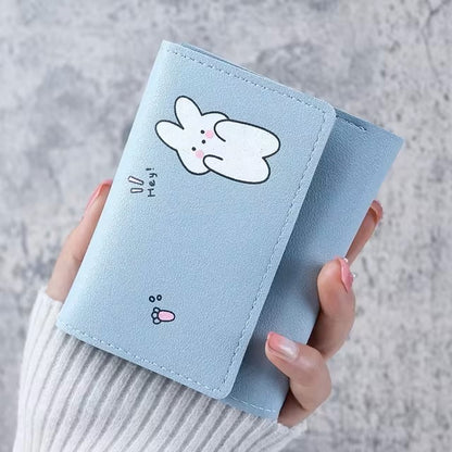 Women Short Cute Small Wallets Student Triple Fold Card Holder Girl ID Bag Card Holder Coin Purse Lady Wallets Cartoon Bag