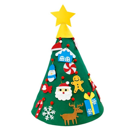 DIY Felt Christmas Tree Christmas Decoration for Home Navidad 2022 New Year Christmas Ornaments Santa Claus Xmas Kids Gifts