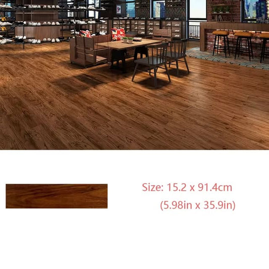 Self-Adhesive Wood Grain Floor Wallpaper Waterproof Wall Sticker Bedroom Living Room Toilet Kitchen Home Decor Floor Sticker Dealshavens