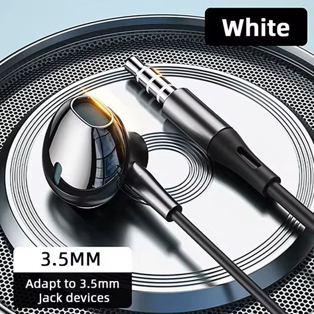 USB Type C Headphone HiFi Bass Stereo Volume Control Mic 3.5mm Wired Earbuds For Galaxy S24 S23 S22 S21 Ultra iPhone 15 Pro Max