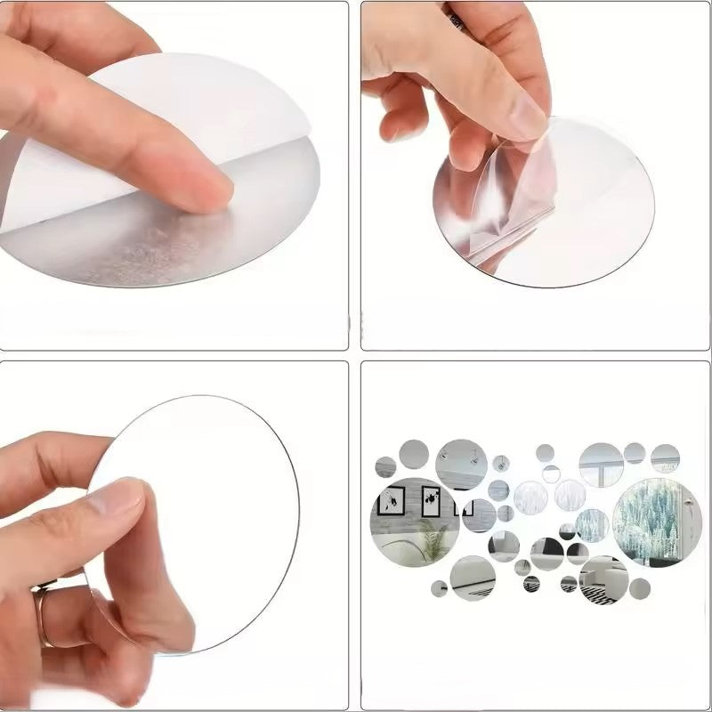 ملصقات فنية للحائط، 26 قطعة، ملصقات حائط مرآة أكريليك ثلاثية الأبعاد، ديكور للحائط