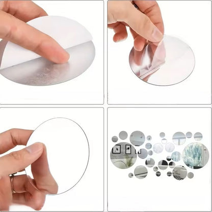 ملصقات فنية للحائط، 26 قطعة، ملصقات حائط مرآة أكريليك ثلاثية الأبعاد، ديكور للحائط