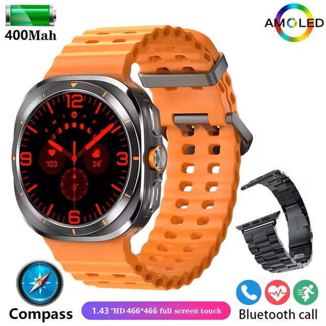 For Samsung Galaxy Watch 7 Ultra GPS Compass NFC Smart Watch Outdoor Sports Man AMOLED BT Call IP68 Galaxy 6 Upgraded Smartwatch Dealshavens