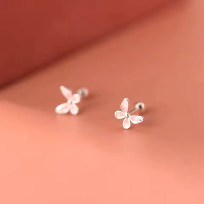 Korean 925 Silver Needle Tragus Piercing Helix Studs Earrings for Women 2Pcs Butterfly Heart Trendy Ear Piercing Body Jewelry dealshavens