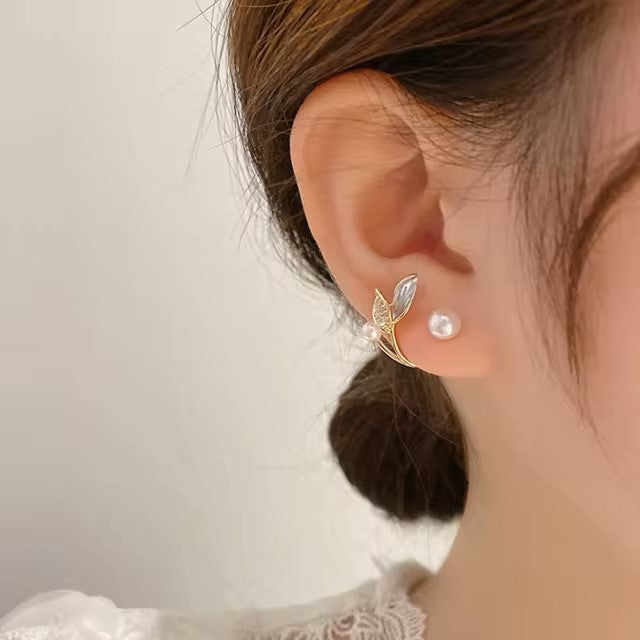 WUKALO 2024 New Elegant Gold Color Heart Pearl Stud Earrings Korean Fashion Jewelry For Woman Girls Accessories Wholesale dealshavens