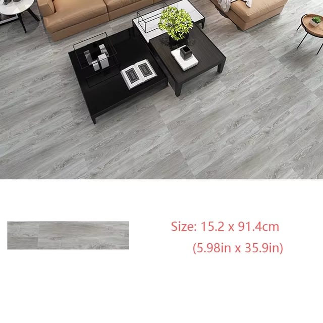 Self-Adhesive Wood Grain Floor Wallpaper Waterproof Wall Sticker Bedroom Living Room Toilet Kitchen Home Decor Floor Sticker Dealshavens