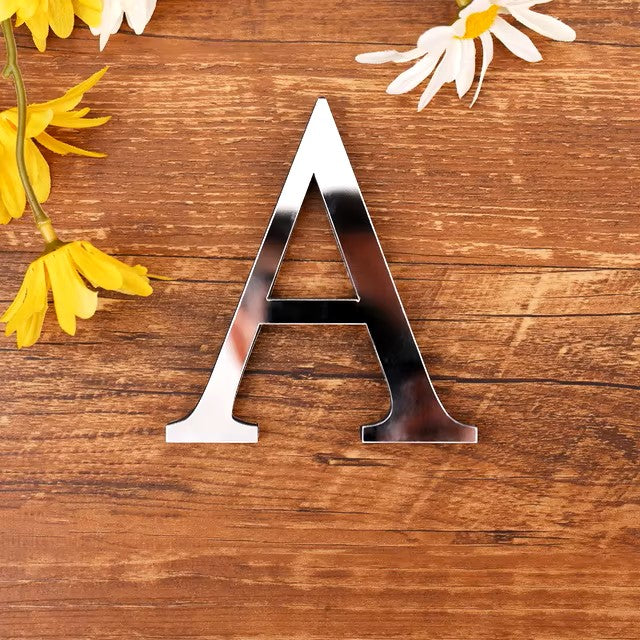 Acrylic Mirror 3D Alphabet House Number Wall Sticker English Alphabet Sticker Decoration Wedding love letters Decorative Dealshavens