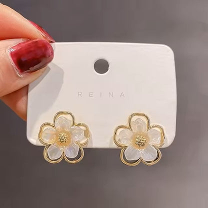 Cute Korean Earrings Heart Bling Zircon Stone Rose Gold Color Stud Earring for Women Fashion Jewelry 2021 New Gift dealshavens