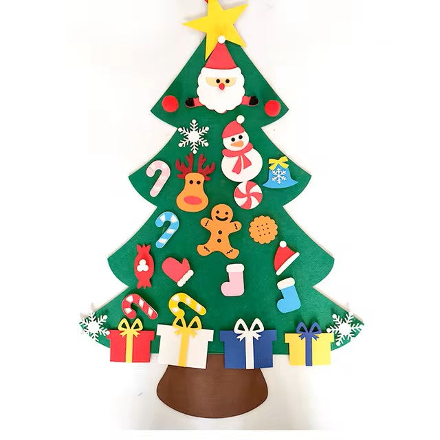 DIY Felt Christmas Tree Christmas Decoration for Home Navidad 2022 New Year Christmas Ornaments Santa Claus Xmas Kids Gifts