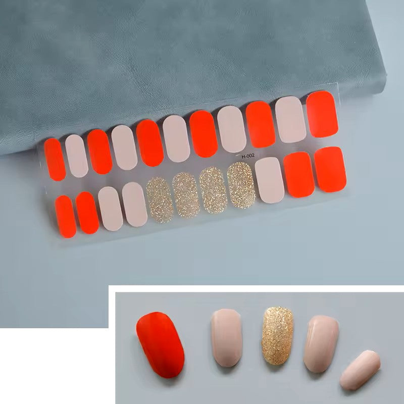 22finger Flash Sequin Nail Polish Gel Film ins Wind Waterproof Lasting Nail Sticker